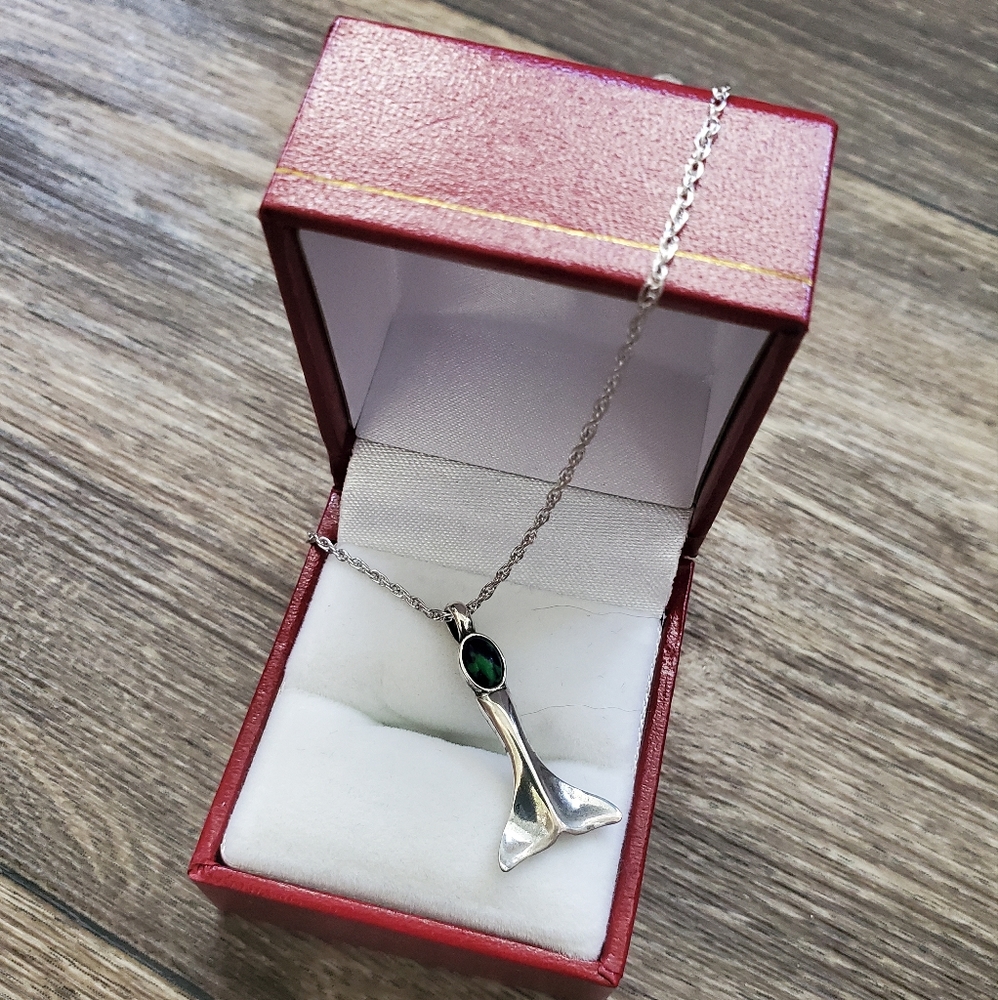Sterling & Enameled Fin Form Necklace